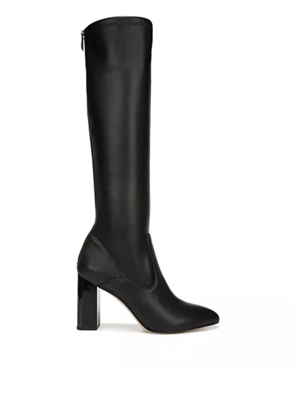 Classic Black Knee-High Pointed Toe Block Heel Boots Franco Sarto size 9